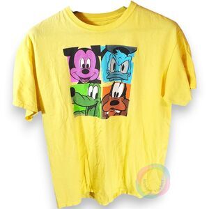 Disney Mickey & Friends Pop Art Graphic T-Shirt Yellow XL